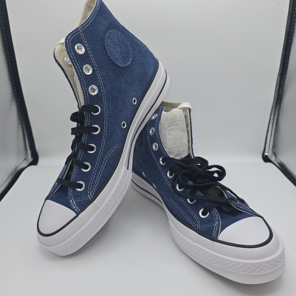 Converse x Stussy Chuck 70 Hi 8 Ball Blue Hairy Suede Size 9 A03711C NEW W/ Box
